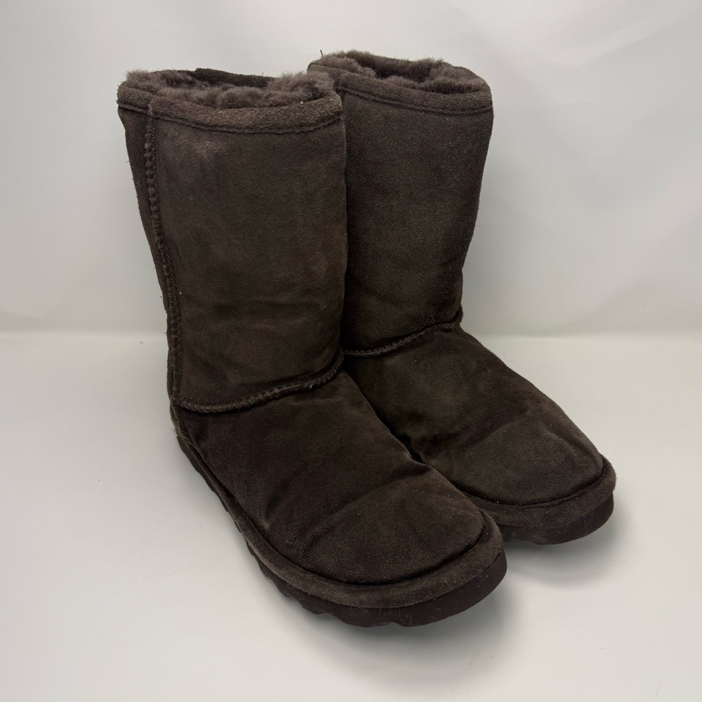Women’s BearPaw Chocolate Brown Elle Short Fur Lined Mid Winter Boots Size 9